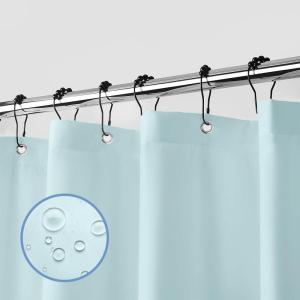 imagedownluxe Waterproof Fabric Shower Curtain Liner Soft Cloth Shower Liner with 3 Magnets Machine Washable ampamp Hotel Quality Bathroom Curtain 70quot W x 72quot L WhiteBlue