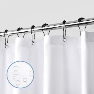 imagedownluxe Waterproof Fabric Shower Curtain Liner Soft Cloth Shower Liner with 3 Magnets Machine Washable ampamp Hotel Quality Bathroom Curtain 70quot W x 72quot L WhiteWhite