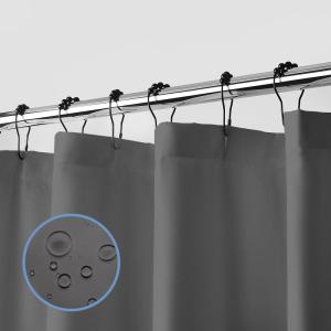 imagedownluxe Waterproof Fabric Shower Curtain Liner Soft Cloth Shower Liner with 3 Magnets Machine Washable ampamp Hotel Quality Bathroom Curtain 70quot W x 72quot L WhiteDark Grey