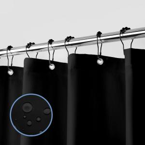 imagedownluxe Waterproof Fabric Shower Curtain Liner Soft Cloth Shower Liner with 3 Magnets Machine Washable ampamp Hotel Quality Bathroom Curtain 70quot W x 72quot L WhiteBlack