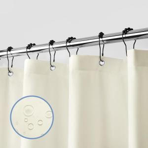 imagedownluxe Waterproof Fabric Shower Curtain Liner Soft Cloth Shower Liner with 3 Magnets Machine Washable ampamp Hotel Quality Bathroom Curtain 70quot W x 72quot L WhiteIvory