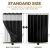 imagedownluxe No Hook Shower Curtain with Snap in LinerWhite Waffle Fabric Shower Curtain Set for BathroomHotel Style DoubleLayer Waterproofing Curtains 71W x 74LBlack