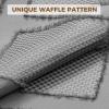 imagedownluxe No Hook Shower Curtain with Snap in LinerWhite Waffle Fabric Shower Curtain Set for BathroomHotel Style DoubleLayer Waterproofing Curtains 71W x 74LGrey
