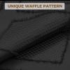 imagedownluxe No Hook Shower Curtain with Snap in LinerWhite Waffle Fabric Shower Curtain Set for BathroomHotel Style DoubleLayer Waterproofing Curtains 71W x 74LBlack