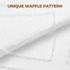 imagedownluxe No Hook Shower Curtain with Snap in LinerWhite Waffle Fabric Shower Curtain Set for BathroomHotel Style DoubleLayer Waterproofing Curtains 71W x 74LWhite