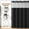 imagedownluxe No Hook Shower Curtain with Snap in LinerWhite Waffle Fabric Shower Curtain Set for BathroomHotel Style DoubleLayer Waterproofing Curtains 71W x 74LBlack
