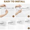 imagedownluxe No Hook Shower Curtain with Snap in LinerWhite Waffle Fabric Shower Curtain Set for BathroomHotel Style DoubleLayer Waterproofing Curtains 71W x 74LWhite