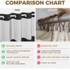 imagedownluxe No Hook Shower Curtain with Snap in LinerWhite Waffle Fabric Shower Curtain Set for BathroomHotel Style DoubleLayer Waterproofing Curtains 71W x 74LBlack