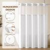 imagedownluxe No Hook Shower Curtain with Snap in LinerWhite Waffle Fabric Shower Curtain Set for BathroomHotel Style DoubleLayer Waterproofing Curtains 71W x 74LWhite