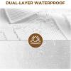 imagedownluxe No Hook Shower Curtain with Snap in LinerWhite Waffle Fabric Shower Curtain Set for BathroomHotel Style DoubleLayer Waterproofing Curtains 71W x 74LWhite