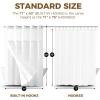 imagedownluxe No Hook Shower Curtain with Snap in LinerWhite Waffle Fabric Shower Curtain Set for BathroomHotel Style DoubleLayer Waterproofing Curtains 71W x 74LWhite