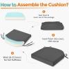 imagedownluxe Chair Cushions for Dining Chairs Memory Foam Kitchen Chair Pads with Ties Waterproof StainResistant and Washable Cover 17quot x 16quot x 25quot Black 6 PackDark Grey
