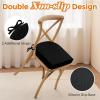 imagedownluxe Chair Cushions for Dining Chairs Memory Foam Kitchen Chair Pads with Ties Waterproof StainResistant and Washable Cover 17quot x 16quot x 25quot Black 6 PackBlack