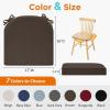 imagedownluxe Chair Cushions for Dining Chairs Memory Foam Kitchen Chair Pads with Ties Waterproof StainResistant and Washable Cover 17quot x 16quot x 25quot Black 6 PackBrown
