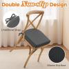 imagedownluxe Chair Cushions for Dining Chairs Memory Foam Kitchen Chair Pads with Ties Waterproof StainResistant and Washable Cover 17quot x 16quot x 25quot Black 6 PackDark Grey