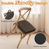 imagedownluxe Chair Cushions for Dining Chairs Memory Foam Kitchen Chair Pads with Ties Waterproof StainResistant and Washable Cover 17quot x 16quot x 25quot Black 6 PackBrown