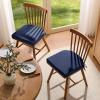 imagedownluxe Chair Cushions for Dining Chairs Memory Foam Kitchen Chair Pads with Ties Waterproof StainResistant and Washable Cover 17quot x 16quot x 25quot Black 6 PackNavy Blue
