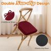 imagedownluxe Chair Cushions for Dining Chairs Memory Foam Kitchen Chair Pads with Ties Waterproof StainResistant and Washable Cover 17quot x 16quot x 25quot Black 6 PackBurgundy