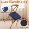 imagedownluxe Chair Cushions for Dining Chairs Memory Foam Kitchen Chair Pads with Ties Waterproof StainResistant and Washable Cover 17quot x 16quot x 25quot Black 6 PackNavy Blue