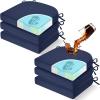 imagedownluxe Chair Cushions for Dining Chairs Memory Foam Kitchen Chair Pads with Ties Waterproof StainResistant and Washable Cover 17quot x 16quot x 25quot Black 6 PackNavy Blue