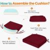 imagedownluxe Chair Cushions for Dining Chairs Memory Foam Kitchen Chair Pads with Ties Waterproof StainResistant and Washable Cover 17quot x 16quot x 25quot Black 6 PackBurgundy