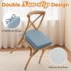 imagedownluxe Chair Cushions for Dining Chairs Memory Foam Kitchen Chair Pads with Ties Waterproof StainResistant and Washable Cover 17quot x 16quot x 25quot Black 6 PackBlue