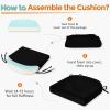 imagedownluxe Chair Cushions for Dining Chairs Memory Foam Kitchen Chair Pads with Ties Waterproof StainResistant and Washable Cover 17quot x 16quot x 25quot Black 6 PackBlack