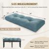 imagedownluxe Indoor Bench Cushion for Indoor Furniture NonSlip Tufted Overstuffed Textured Foam Bench Seat Cushion 36quot X 14quot X 4quot Blue 2 PackBlue