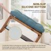 imagedownluxe Indoor Bench Cushion for Indoor Furniture NonSlip Tufted Overstuffed Textured Foam Bench Seat Cushion 36quot X 14quot X 4quot Blue 2 PackBlue
