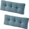 imagedownluxe Indoor Bench Cushion for Indoor Furniture NonSlip Tufted Overstuffed Textured Foam Bench Seat Cushion 36quot X 14quot X 4quot Blue 2 PackBlue
