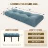 imagedownluxe Indoor Bench Cushion for Indoor Furniture NonSlip Tufted Overstuffed Textured Foam Bench Seat Cushion 36quot X 14quot X 4quot Blue 2 PackBlue