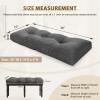 imagedownluxe Indoor Bench Cushion for Indoor Furniture NonSlip Tufted Overstuffed Textured Foam Bench Seat Cushion 36quot X 14quot X 4quot Blue 2 PackDark Grey