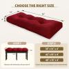 imagedownluxe Indoor Bench Cushion for Indoor Furniture NonSlip Tufted Overstuffed Textured Foam Bench Seat Cushion 36quot X 14quot X 4quot Blue 2 PackDeep Red