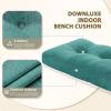 imagedownluxe Indoor Bench Cushion for Indoor Furniture NonSlip Tufted Overstuffed Textured Foam Bench Seat Cushion 36quot X 14quot X 4quot Blue 2 PackForest Green
