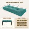imagedownluxe Indoor Bench Cushion for Indoor Furniture NonSlip Tufted Overstuffed Textured Foam Bench Seat Cushion 36quot X 14quot X 4quot Blue 2 PackForest Green