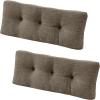 imagedownluxe Indoor Bench Cushion for Indoor Furniture NonSlip Tufted Overstuffed Textured Foam Bench Seat Cushion 36quot X 14quot X 4quot Blue 2 PackKhaki