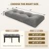imagedownluxe Indoor Bench Cushion for Indoor Furniture NonSlip Tufted Overstuffed Textured Foam Bench Seat Cushion 36quot X 14quot X 4quot Blue 2 PackLight Grey