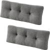 imagedownluxe Indoor Bench Cushion for Indoor Furniture NonSlip Tufted Overstuffed Textured Foam Bench Seat Cushion 36quot X 14quot X 4quot Blue 2 PackLight Grey