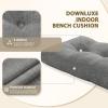 imagedownluxe Indoor Bench Cushion for Indoor Furniture NonSlip Tufted Overstuffed Textured Foam Bench Seat Cushion 36quot X 14quot X 4quot Blue 2 PackLight Grey