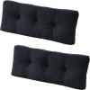 imagedownluxe Indoor Bench Cushion for Indoor Furniture NonSlip Tufted Overstuffed Textured Foam Bench Seat Cushion 36quot X 14quot X 4quot Blue 2 PackNavy