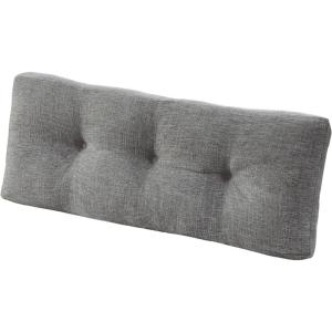 imagedownluxe Indoor Bench Cushion for Indoor Furniture NonSlip Tufted Overstuffed Textured Foam Bench Seat Cushion 36quot X 14quot X 4quot Blue 2 PackLight Grey