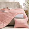 imagedownluxe Micromink Sherpa King Comforter Set  Fluffy Bedding Gray 3D Puff Grid Ultra Soft amp Warm Plush Comforter for Winter 1 Comforter 2 Pillowcases02  Fleece Puff  Light Pink