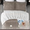 imagedownluxe Micromink Sherpa King Comforter Set  Fluffy Bedding Gray 3D Puff Grid Ultra Soft amp Warm Plush Comforter for Winter 1 Comforter 2 Pillowcases01  Fleece  Sand