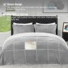 imagedownluxe Micromink Sherpa King Comforter Set  Fluffy Bedding Gray 3D Puff Grid Ultra Soft amp Warm Plush Comforter for Winter 1 Comforter 2 Pillowcases01  Fleece  Light Grey