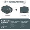 imagedownluxe Micromink Sherpa King Comforter Set  Fluffy Bedding Gray 3D Puff Grid Ultra Soft amp Warm Plush Comforter for Winter 1 Comforter 2 Pillowcases01  Fleece  Cypress