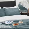 imagedownluxe Micromink Sherpa King Comforter Set  Fluffy Bedding Gray 3D Puff Grid Ultra Soft amp Warm Plush Comforter for Winter 1 Comforter 2 Pillowcases01  Fleece  Cypress
