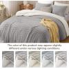 imagedownluxe Micromink Sherpa King Comforter Set  Fluffy Bedding Gray 3D Puff Grid Ultra Soft amp Warm Plush Comforter for Winter 1 Comforter 2 Pillowcases02  Fleece Puff  Gray