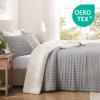 imagedownluxe Micromink Sherpa King Comforter Set  Fluffy Bedding Gray 3D Puff Grid Ultra Soft amp Warm Plush Comforter for Winter 1 Comforter 2 Pillowcases02  Fleece Puff  Gray