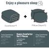 imagedownluxe Micromink Sherpa King Comforter Set  Fluffy Bedding Gray 3D Puff Grid Ultra Soft amp Warm Plush Comforter for Winter 1 Comforter 2 Pillowcases01  Fleece  Cypress