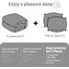 imagedownluxe Micromink Sherpa King Comforter Set  Fluffy Bedding Gray 3D Puff Grid Ultra Soft amp Warm Plush Comforter for Winter 1 Comforter 2 Pillowcases01  Fleece  Light Grey